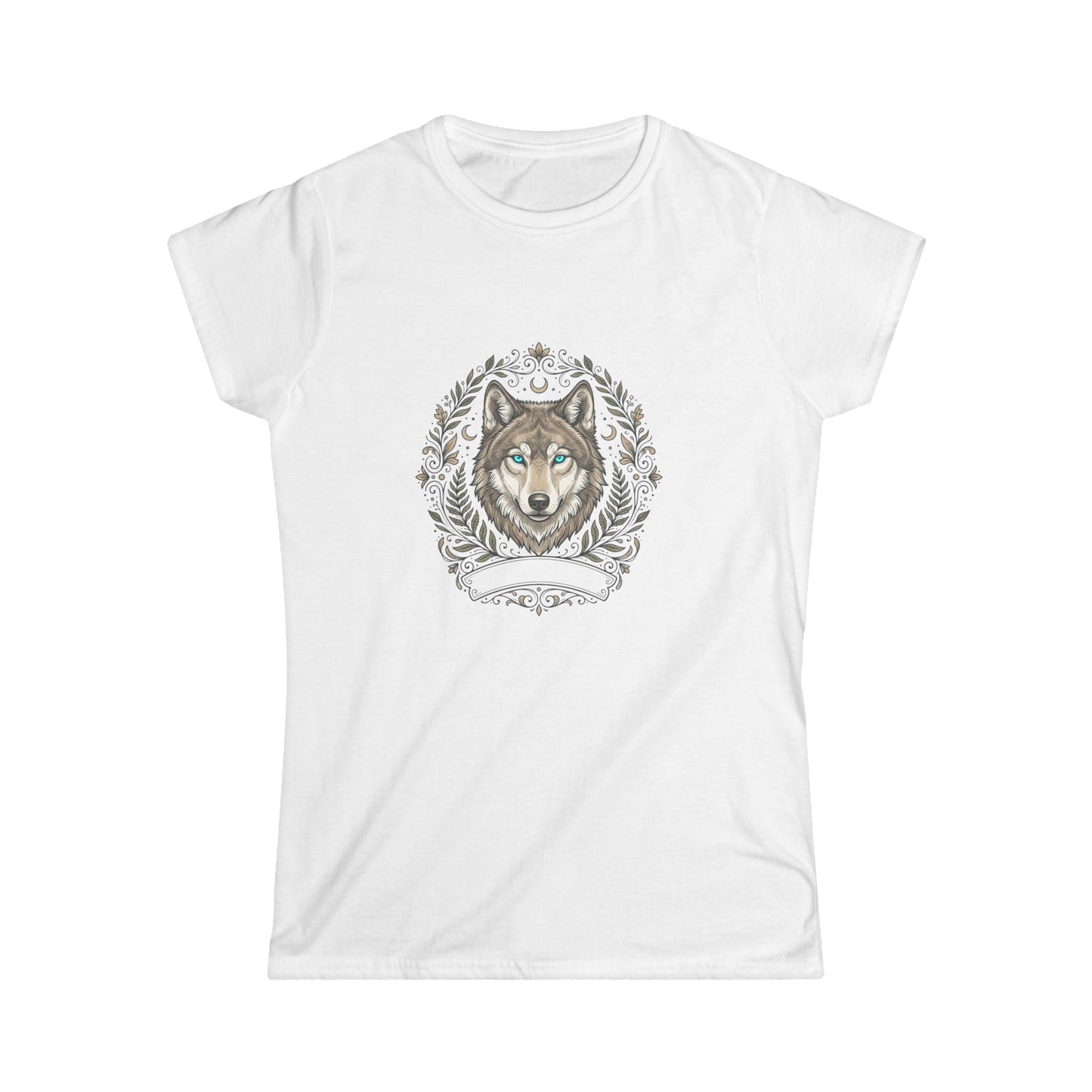 Tricou Lup Damă Softstyle – Wolf Aesthetic Shirt, Tricou Mystic Femei, Spiritual Tee, Cadou pentru Iubitoare de Natură