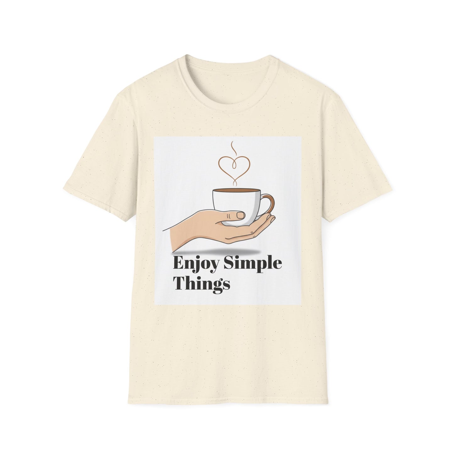 Enjoy Simple Things Coffee Cup T-Shirt | Minimalist Hand Illustration