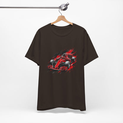 Red Racing Formula Car tee | Race Car T-Tricou Personalizat Formula Racing Red Storm | Bella Canvas® 3001 100% Bumbac Premium Unisex