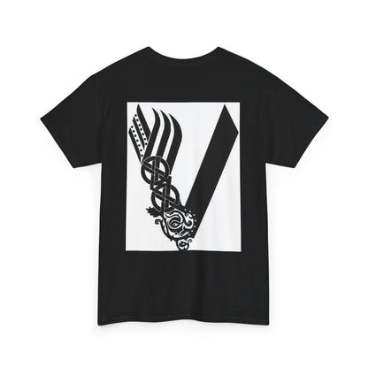 Valknut Viking Axe and Sword T-Shirt | Norse Rune Knotback Tee