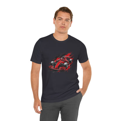 Red Racing Formula Car tee | Race Car T-Tricou Personalizat Formula Racing Red Storm | Bella Canvas® 3001 100% Bumbac Premium Unisex