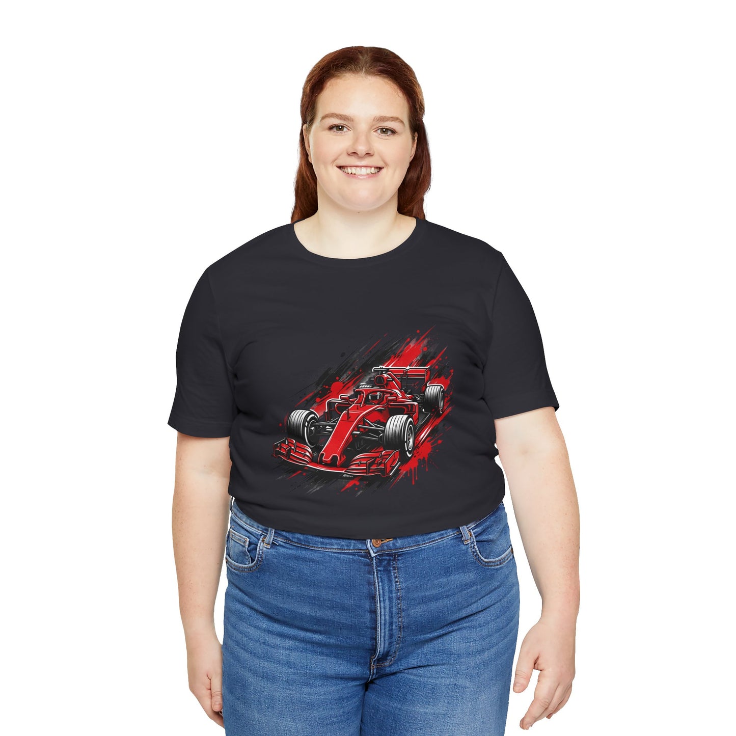 Red Racing Formula Car tee | Race Car T-Tricou Personalizat Formula Racing Red Storm | Bella Canvas® 3001 100% Bumbac Premium Unisex