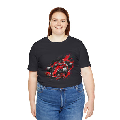 Red Racing Formula Car tee | Race Car T-Tricou Personalizat Formula Racing Red Storm | Bella Canvas® 3001 100% Bumbac Premium Unisex
