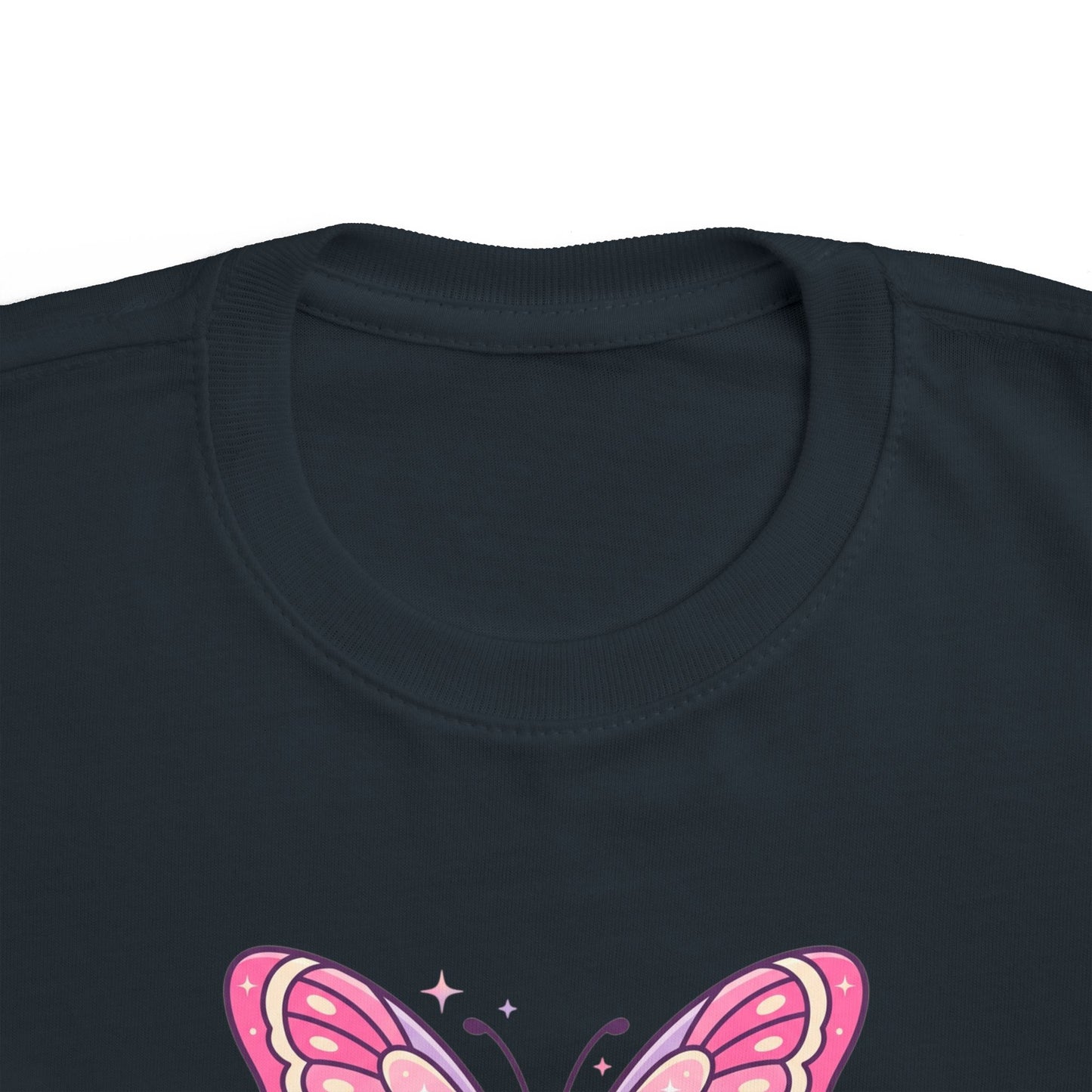 Sparkle & Fly Butterfly Toddler Tee | Pink Pastel Tricou Personalizat Copii Fluturaș Magic | 100% Bumbac Premium | Tricou Fetițe 2–6 Ani | Moale și Confortabil