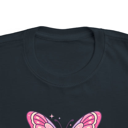 Sparkle & Fly Butterfly Toddler Tee | Pink Pastel Tricou Personalizat Copii Fluturaș Magic | 100% Bumbac Premium | Tricou Fetițe 2–6 Ani | Moale și Confortabil