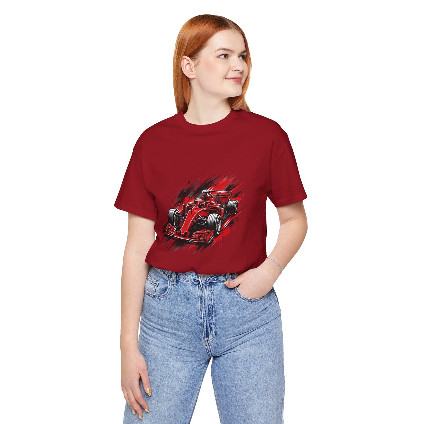 Red Racing Formula Car tee | Race Car T-Tricou Personalizat Formula Racing Red Storm | Bella Canvas® 3001 100% Bumbac Premium Unisex