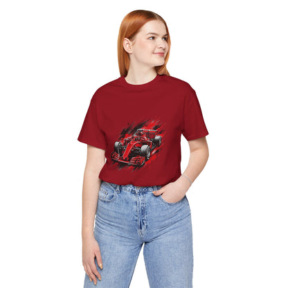 Red Racing Formula Car tee | Race Car T-Tricou Personalizat Formula Racing Red Storm | Bella Canvas® 3001 100% Bumbac Premium Unisex