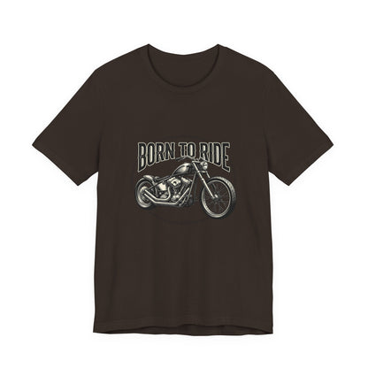 Born to Ride Motorcycle Tee | Vintage Chopper Graphic T-Tricou Personalizat Bella Canvas 3001 Unisex – 100% Bumbac Premium, Tricou Modern pentru Femei și Bărbați