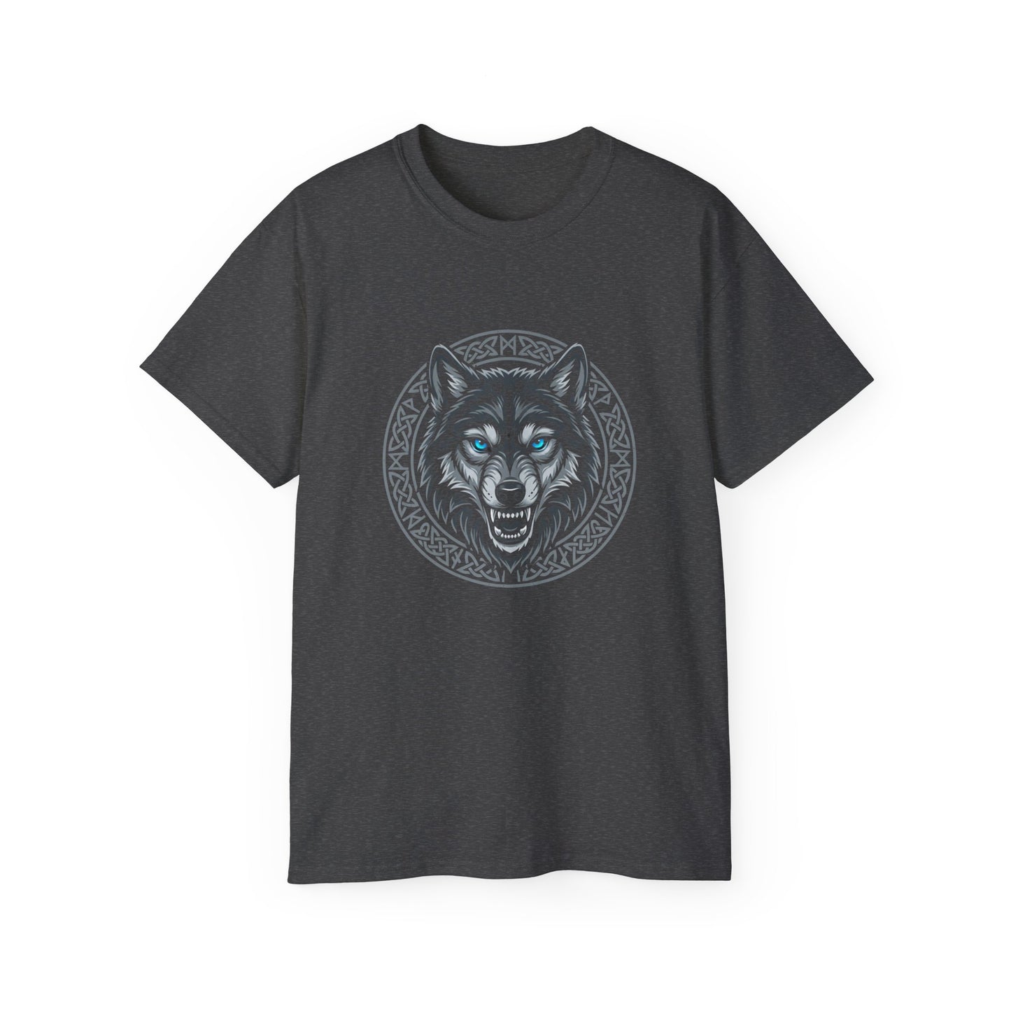 Tricou Lup Unisex Gildan 2000 – Wolf Design Shirt, Nordic Style Tee, Tricou Masculin Puternic, Cadou pentru Iubitori de Lupi
