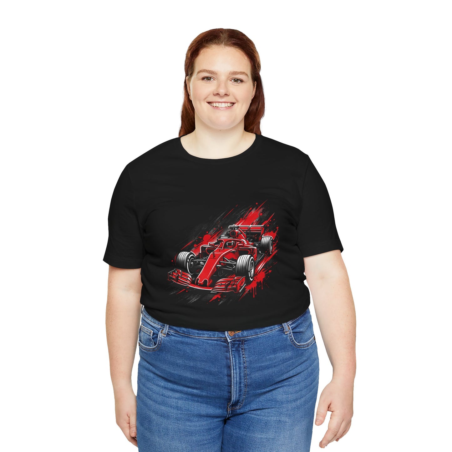 Red Racing Formula Car tee | Race Car T-Tricou Personalizat Formula Racing Red Storm | Bella Canvas® 3001 100% Bumbac Premium Unisex