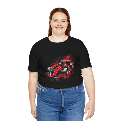 Red Racing Formula Car tee | Race Car T-Tricou Personalizat Formula Racing Red Storm | Bella Canvas® 3001 100% Bumbac Premium Unisex