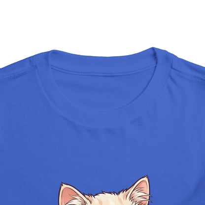 Cute Cat with Glasses and Bubblegum Toddler Tee | Pink Bow Cat Tricou Personalizat pentru Fetițe cu Pisicuță Roz Fashion | 100% Bumbac Premium pentru Copii