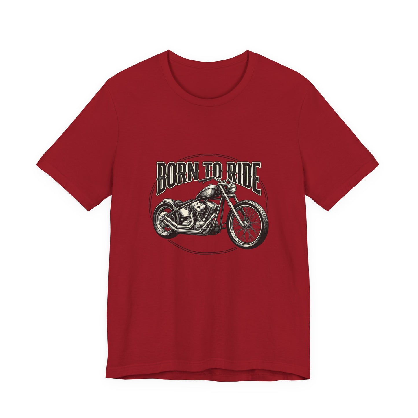 Born to Ride Motorcycle Tee | Vintage Chopper Graphic T-Tricou Personalizat Bella Canvas 3001 Unisex – 100% Bumbac Premium, Tricou Modern pentru Femei și Bărbați