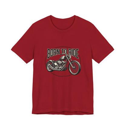 Born to Ride Motorcycle Tee | Vintage Chopper Graphic T-Tricou Personalizat Bella Canvas 3001 Unisex – 100% Bumbac Premium, Tricou Modern pentru Femei și Bărbați