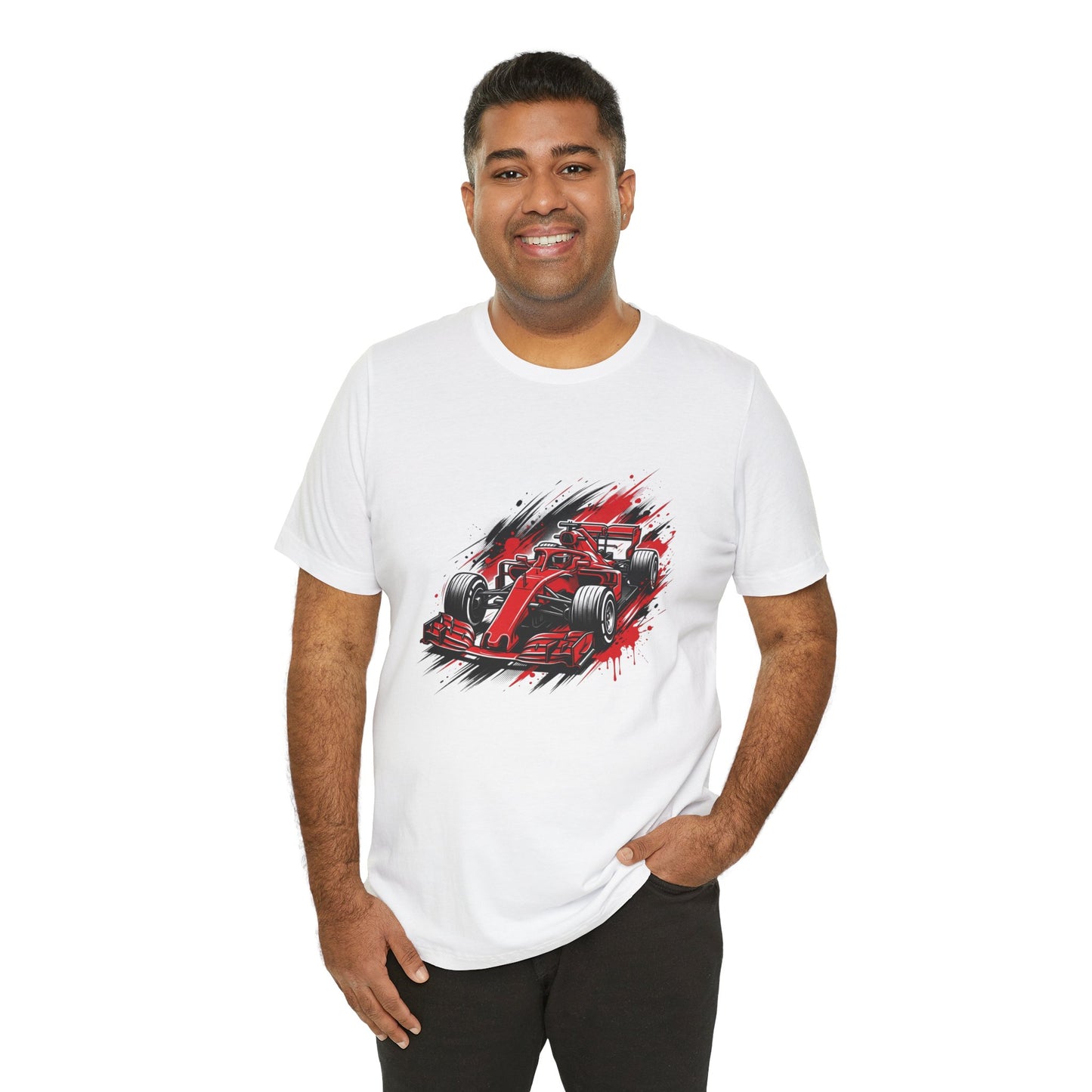 Red Racing Formula Car tee | Race Car T-Tricou Personalizat Formula Racing Red Storm | Bella Canvas® 3001 100% Bumbac Premium Unisex