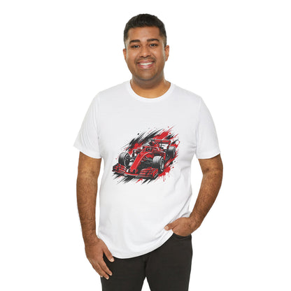 Red Racing Formula Car tee | Race Car T-Tricou Personalizat Formula Racing Red Storm | Bella Canvas® 3001 100% Bumbac Premium Unisex