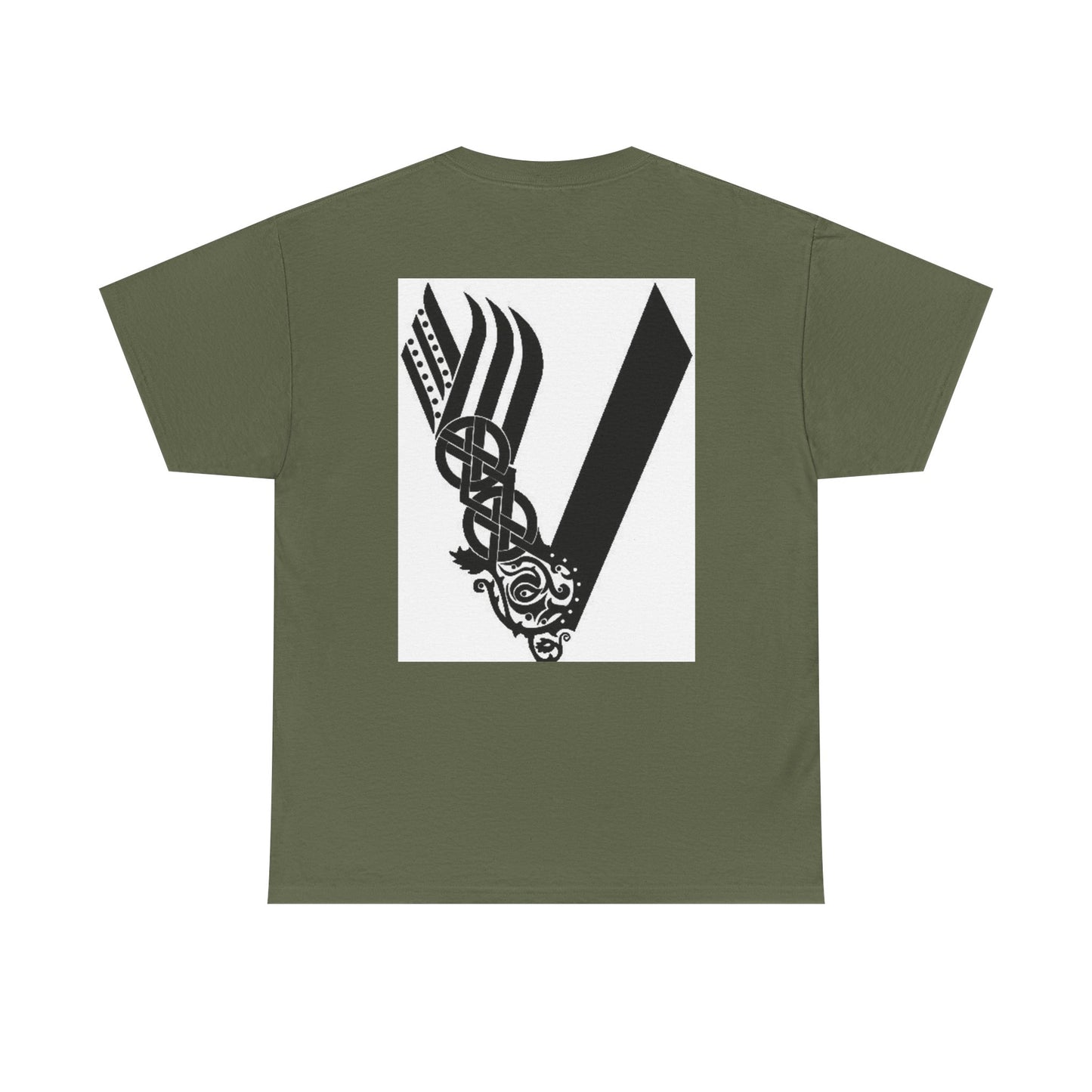 Valknut Viking Axe and Sword T-Shirt | Norse Rune Knotback Tee