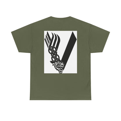 Valknut Viking Axe and Sword T-Shirt | Norse Rune Knotback Tee