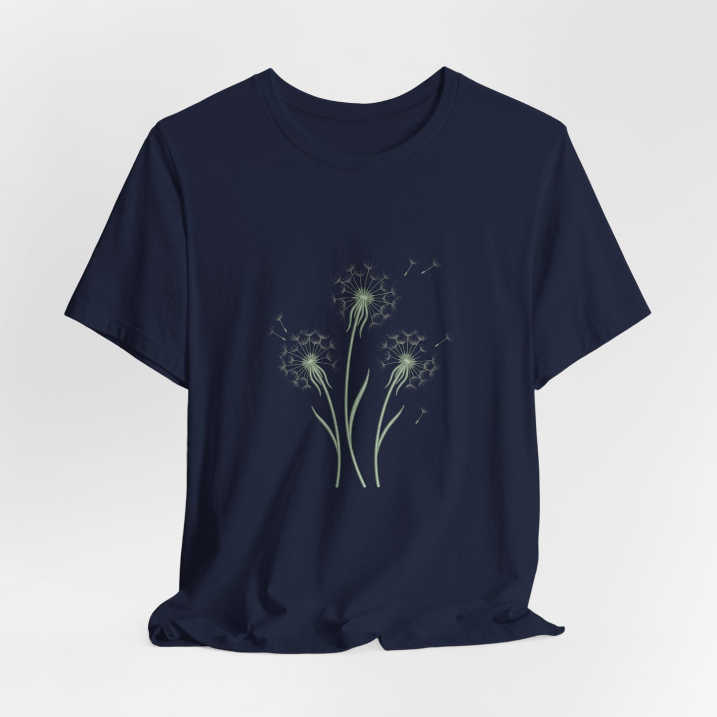 Dandelion Seed Trio Tee | Minimal Botanical Floral ShirtTricou Personalizat Păpădie Minimalistă | Bella Canvas® 3001 Bumbac Premium Unisex