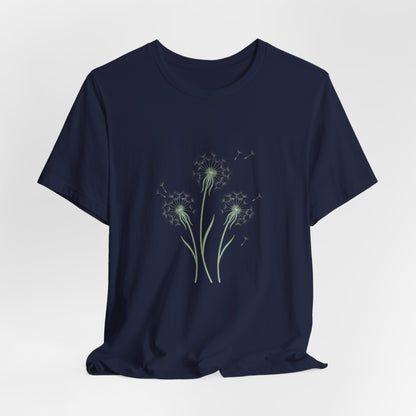 Dandelion Seed Trio Tee | Minimal Botanical Floral ShirtTricou Personalizat Păpădie Minimalistă | Bella Canvas® 3001 Bumbac Premium Unisex