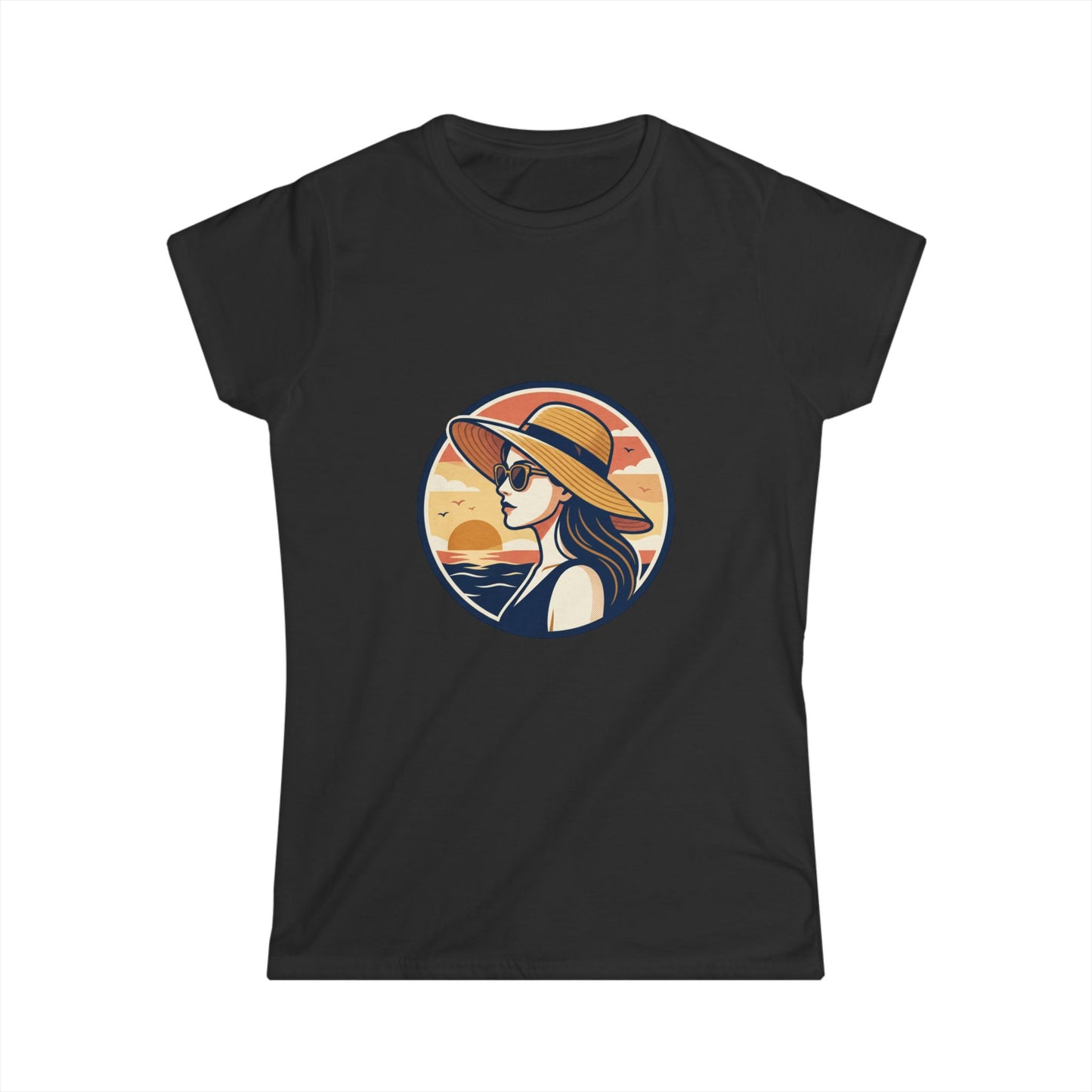 Sunset Beach Woman T-Shirt — Stylish Summer Graphic Tee
