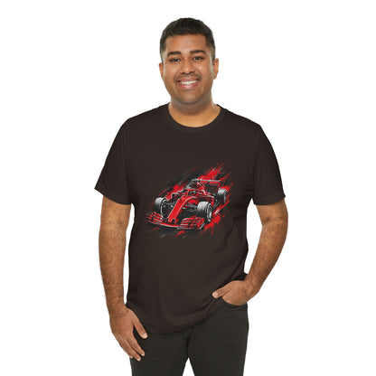 Red Racing Formula Car tee | Race Car T-Tricou Personalizat Formula Racing Red Storm | Bella Canvas® 3001 100% Bumbac Premium Unisex
