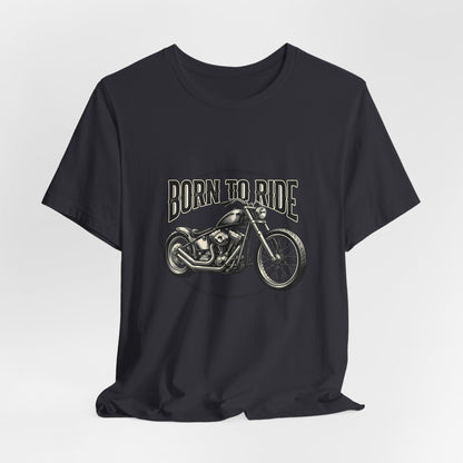 Born to Ride Motorcycle Tee | Vintage Chopper Graphic T-Tricou Personalizat Bella Canvas 3001 Unisex – 100% Bumbac Premium, Tricou Modern pentru Femei și Bărbați