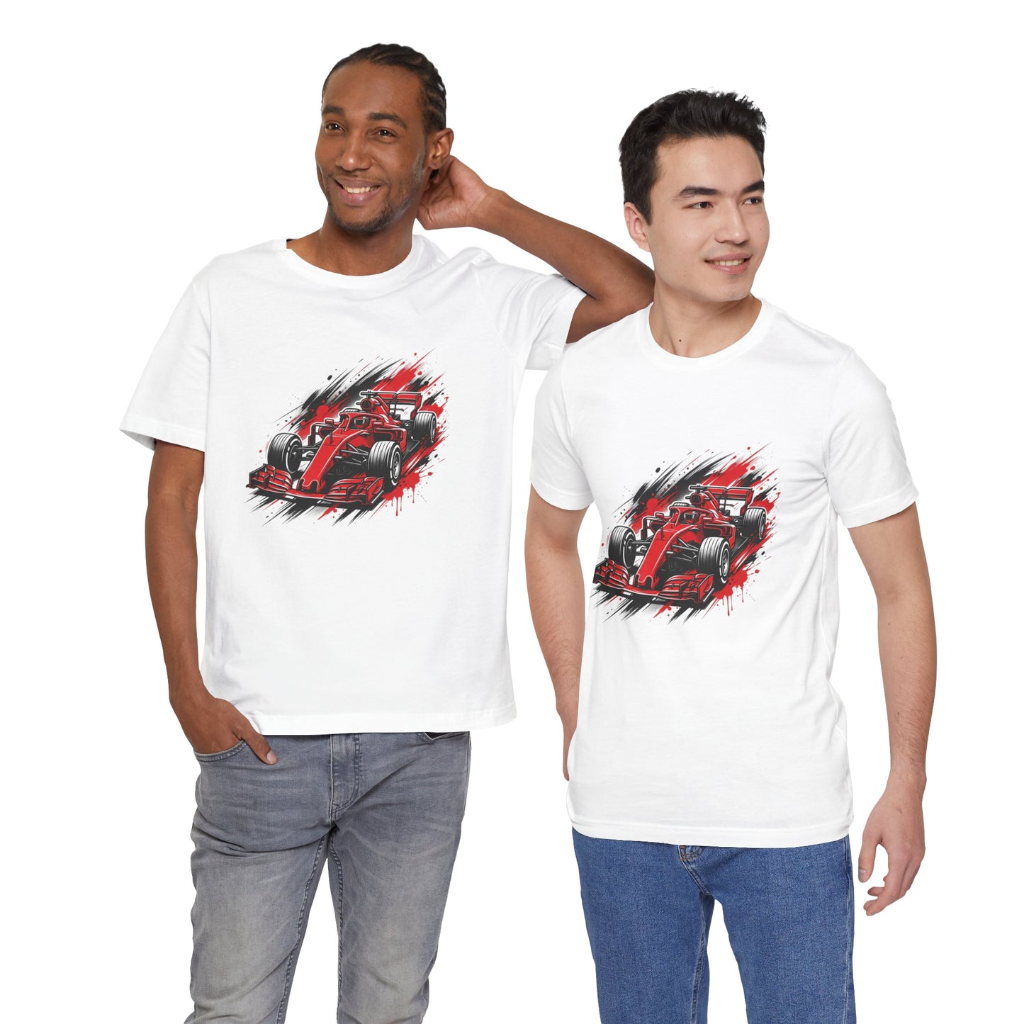 Red Racing Formula Car tee | Race Car T-Tricou Personalizat Formula Racing Red Storm | Bella Canvas® 3001 100% Bumbac Premium Unisex