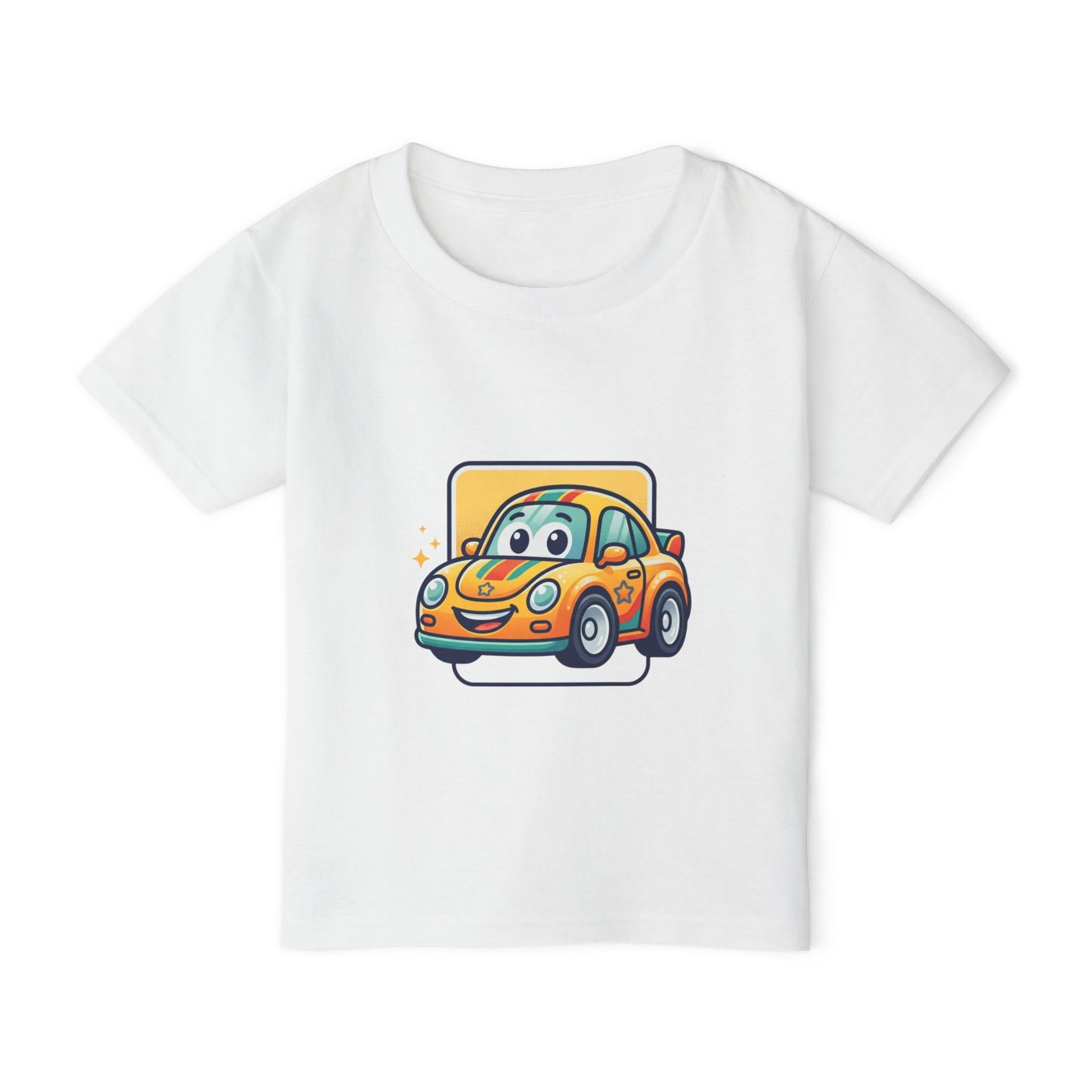 Smiling Cartoon Car Toddler T-shirt | Cute Vehicle Kids Tricou Personalizat Copii Gildan Heavy Cotton™ 100% Bumbac – Tricou Premium pentru Copii 2–6 Ani cu Imprimeu Colorat