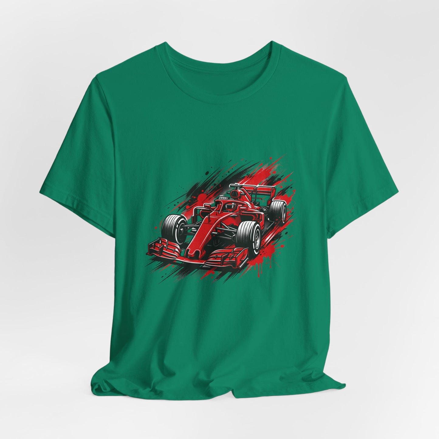 Red Racing Formula Car tee | Race Car T-Tricou Personalizat Formula Racing Red Storm | Bella Canvas® 3001 100% Bumbac Premium Unisex