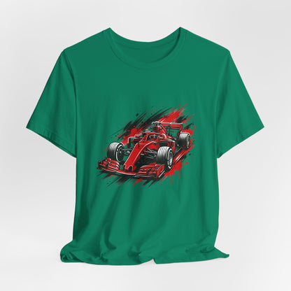 Red Racing Formula Car tee | Race Car T-Tricou Personalizat Formula Racing Red Storm | Bella Canvas® 3001 100% Bumbac Premium Unisex
