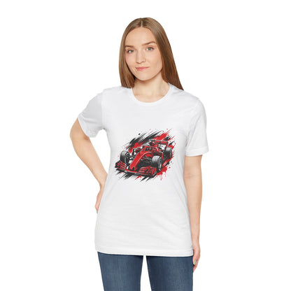 Red Racing Formula Car tee | Race Car T-Tricou Personalizat Formula Racing Red Storm | Bella Canvas® 3001 100% Bumbac Premium Unisex