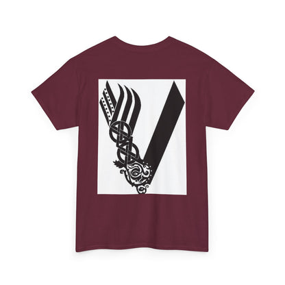 Valknut Viking Axe and Sword T-Shirt | Norse Rune Knotback Tee