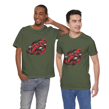 Red Racing Formula Car tee | Race Car T-Tricou Personalizat Formula Racing Red Storm | Bella Canvas® 3001 100% Bumbac Premium Unisex