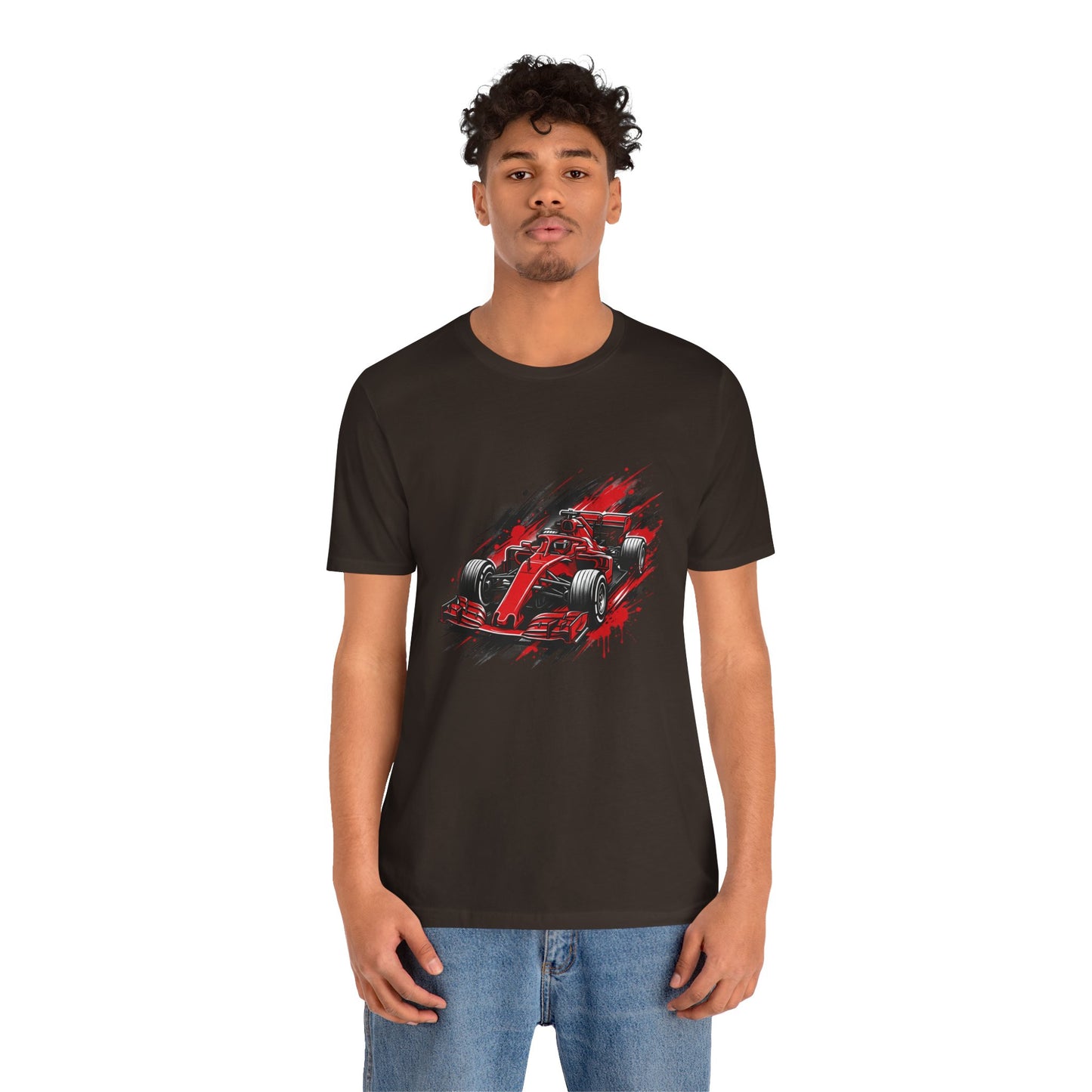 Red Racing Formula Car tee | Race Car T-Tricou Personalizat Formula Racing Red Storm | Bella Canvas® 3001 100% Bumbac Premium Unisex