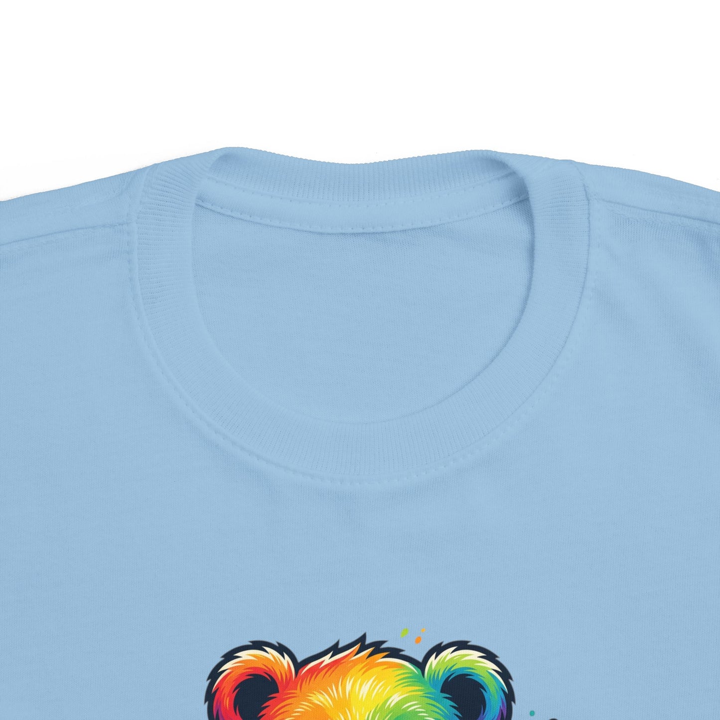Rainbow Watercolor Teddy Bear Toddler Tee | Cute Kids Tricou Personalizat Copii Ursuleț Colorat | 100% Bumbac Premium | Tricou Băieți 2–6 Ani | Print Expresiv