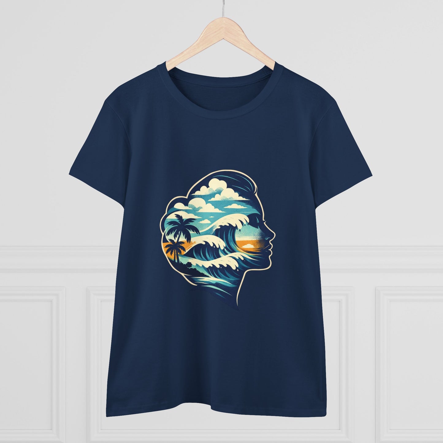 Tropical Surf Silhouette Tee | Sunset Palm Waves Beach SceneTricou Personalizat Premium 100% Bumbac – Confort, Durabilitate și Stil Modern