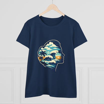 Tropical Surf Silhouette Tee | Sunset Palm Waves Beach SceneTricou Personalizat Premium 100% Bumbac – Confort, Durabilitate și Stil Modern
