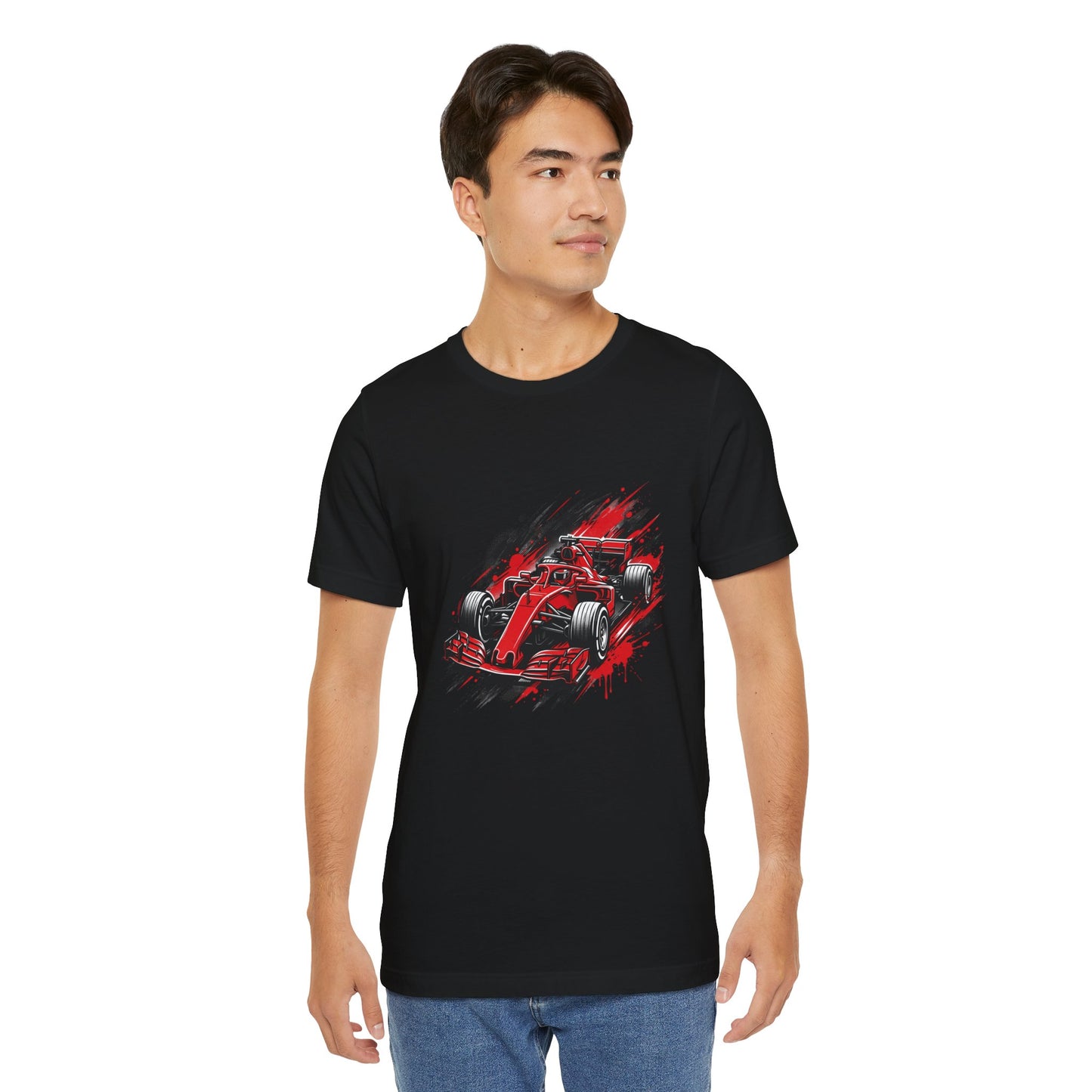 Red Racing Formula Car tee | Race Car T-Tricou Personalizat Formula Racing Red Storm | Bella Canvas® 3001 100% Bumbac Premium Unisex