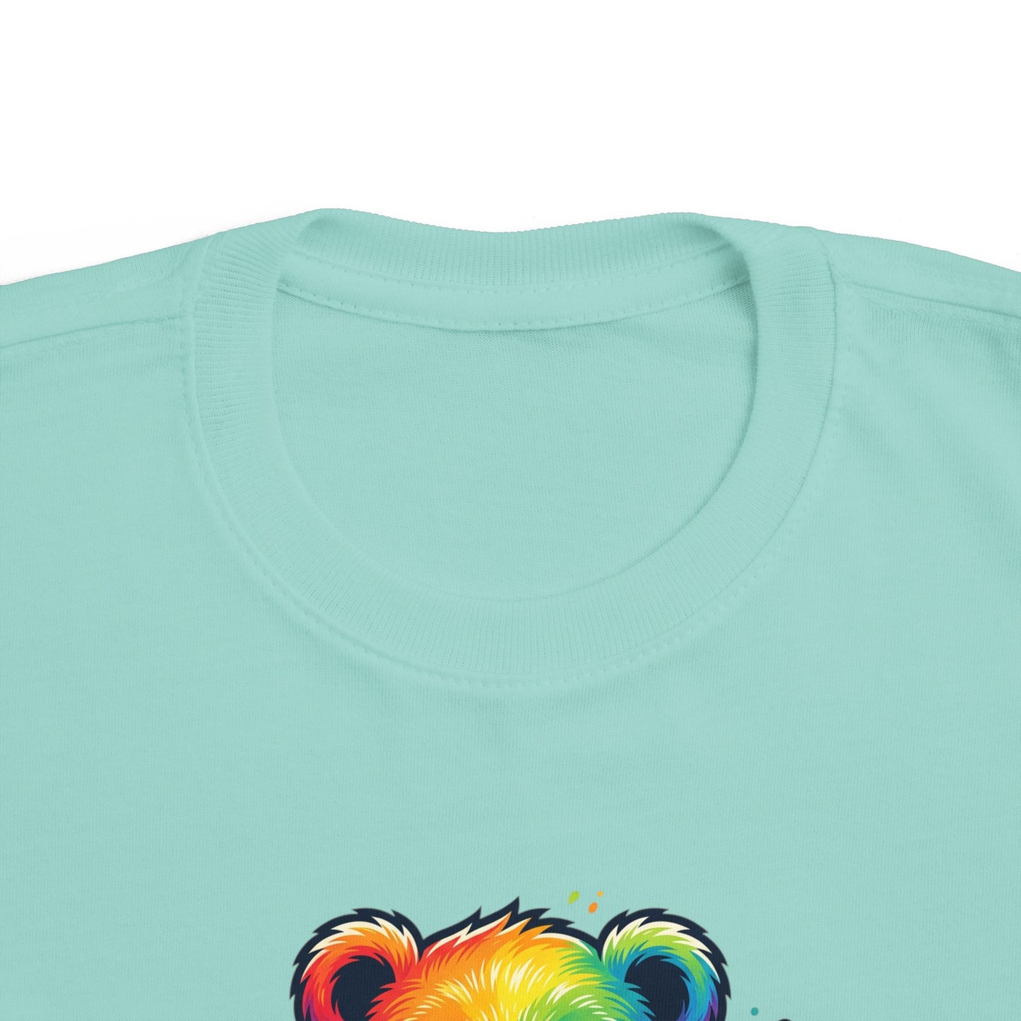 Rainbow Watercolor Teddy Bear Toddler Tee | Cute Kids Tricou Personalizat Copii Ursuleț Colorat | 100% Bumbac Premium | Tricou Băieți 2–6 Ani | Print Expresiv