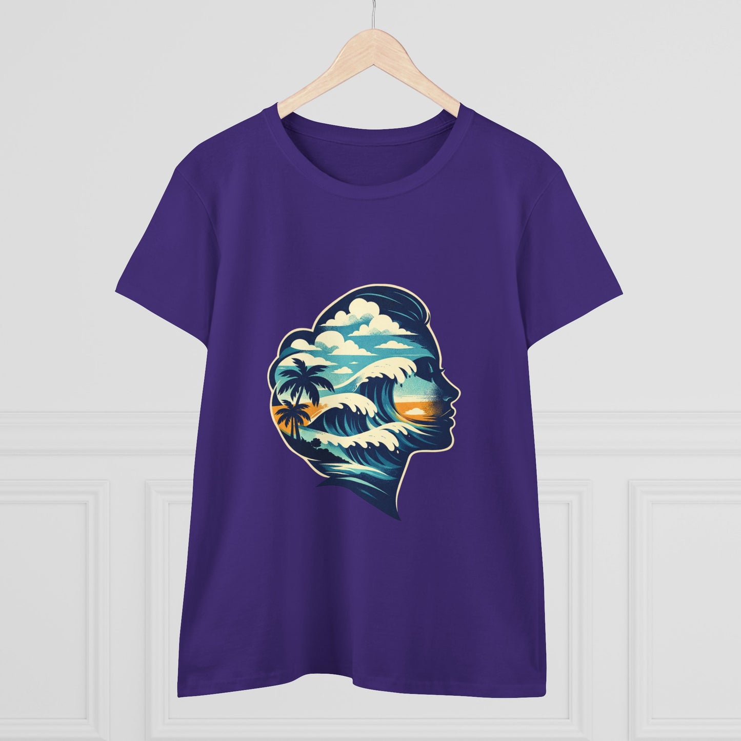 Tropical Surf Silhouette Tee | Sunset Palm Waves Beach SceneTricou Personalizat Premium 100% Bumbac – Confort, Durabilitate și Stil Modern