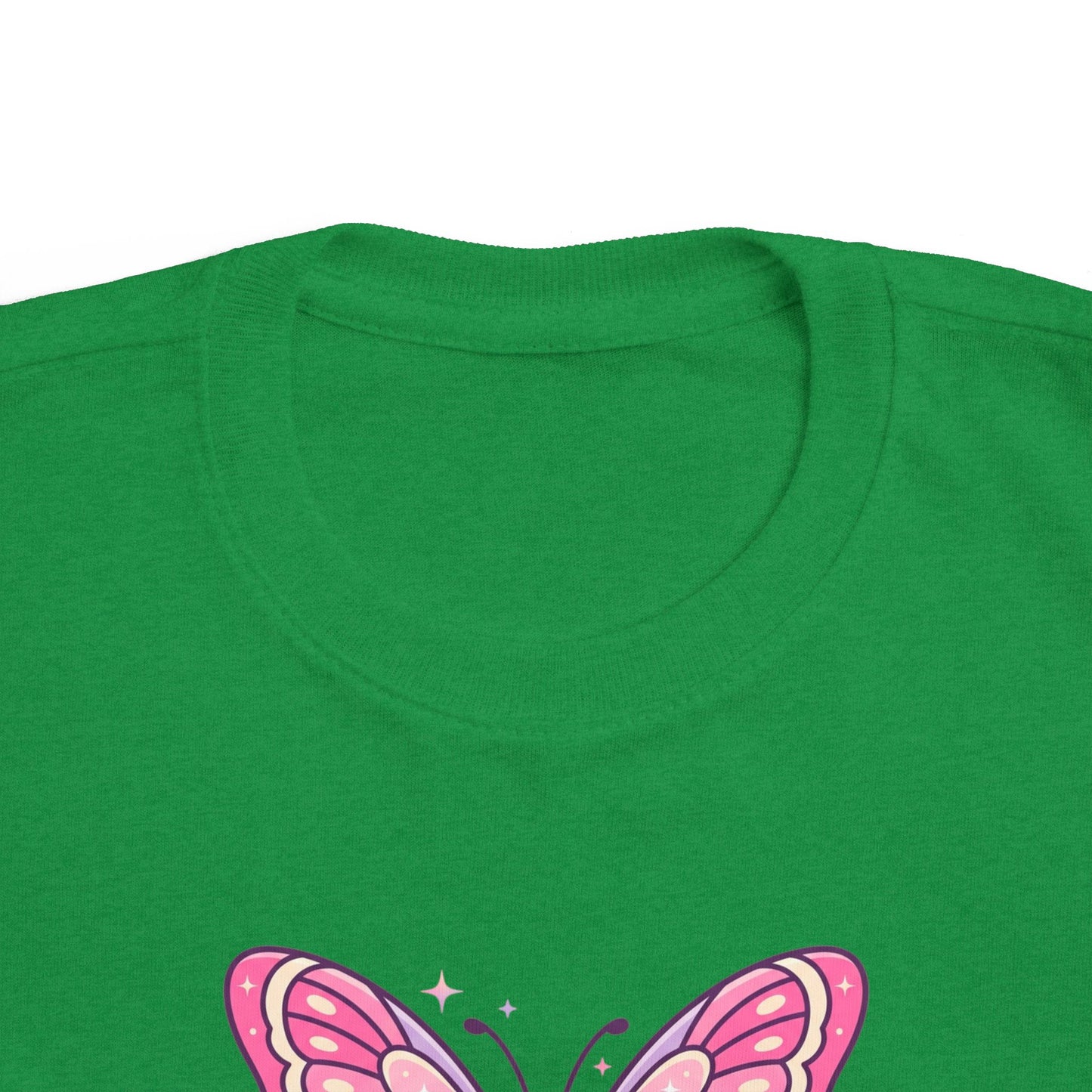 Sparkle & Fly Butterfly Toddler Tee | Pink Pastel Tricou Personalizat Copii Fluturaș Magic | 100% Bumbac Premium | Tricou Fetițe 2–6 Ani | Moale și Confortabil
