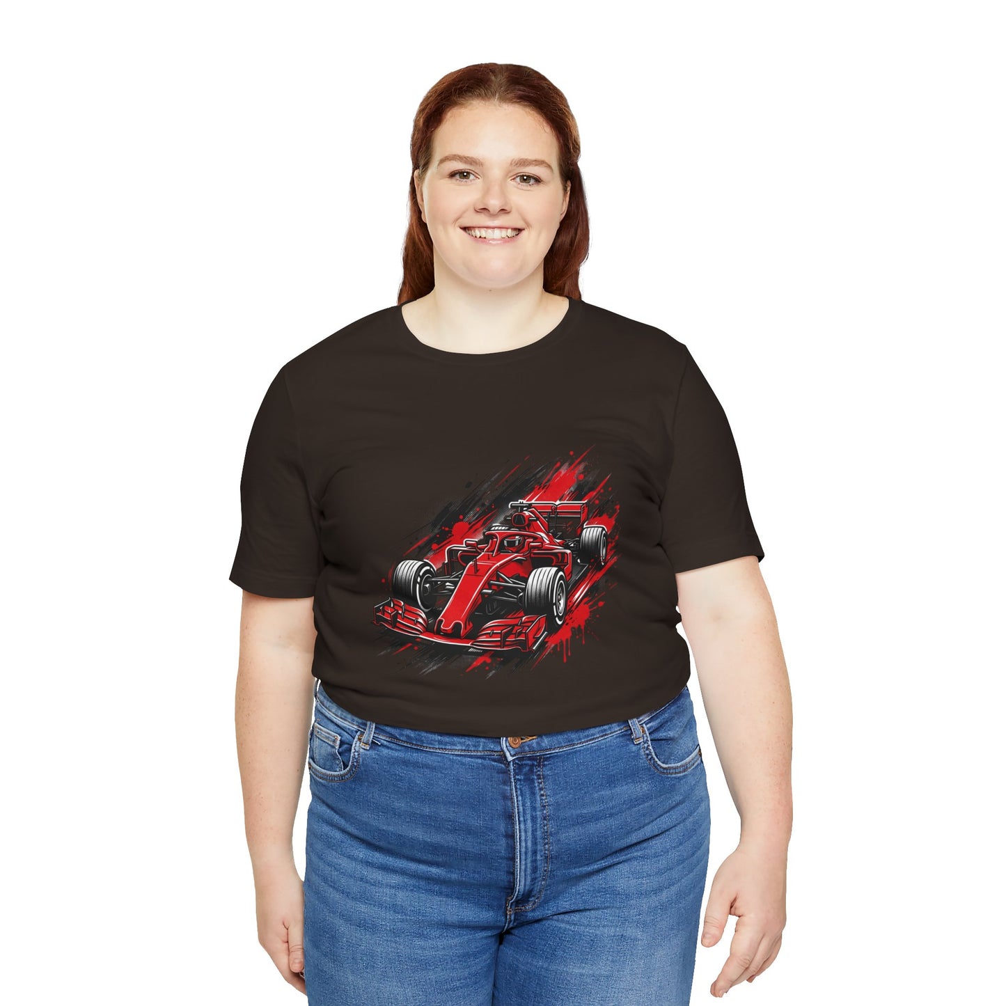 Red Racing Formula Car tee | Race Car T-Tricou Personalizat Formula Racing Red Storm | Bella Canvas® 3001 100% Bumbac Premium Unisex