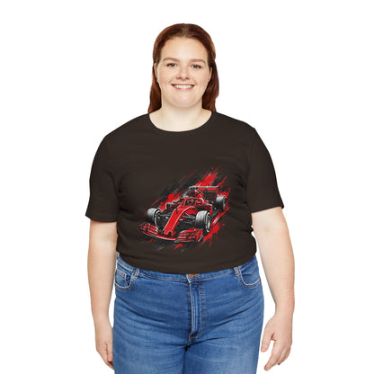 Red Racing Formula Car tee | Race Car T-Tricou Personalizat Formula Racing Red Storm | Bella Canvas® 3001 100% Bumbac Premium Unisex