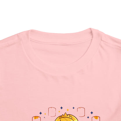 Long-Haired Princess Sitting Tee | Cute Fairy Tale Toddler ShirtTricou Personalizat Fetițe Prințesă cu Păr Blond | 100% Bumbac Premium Bella Canvas® 2T–5T