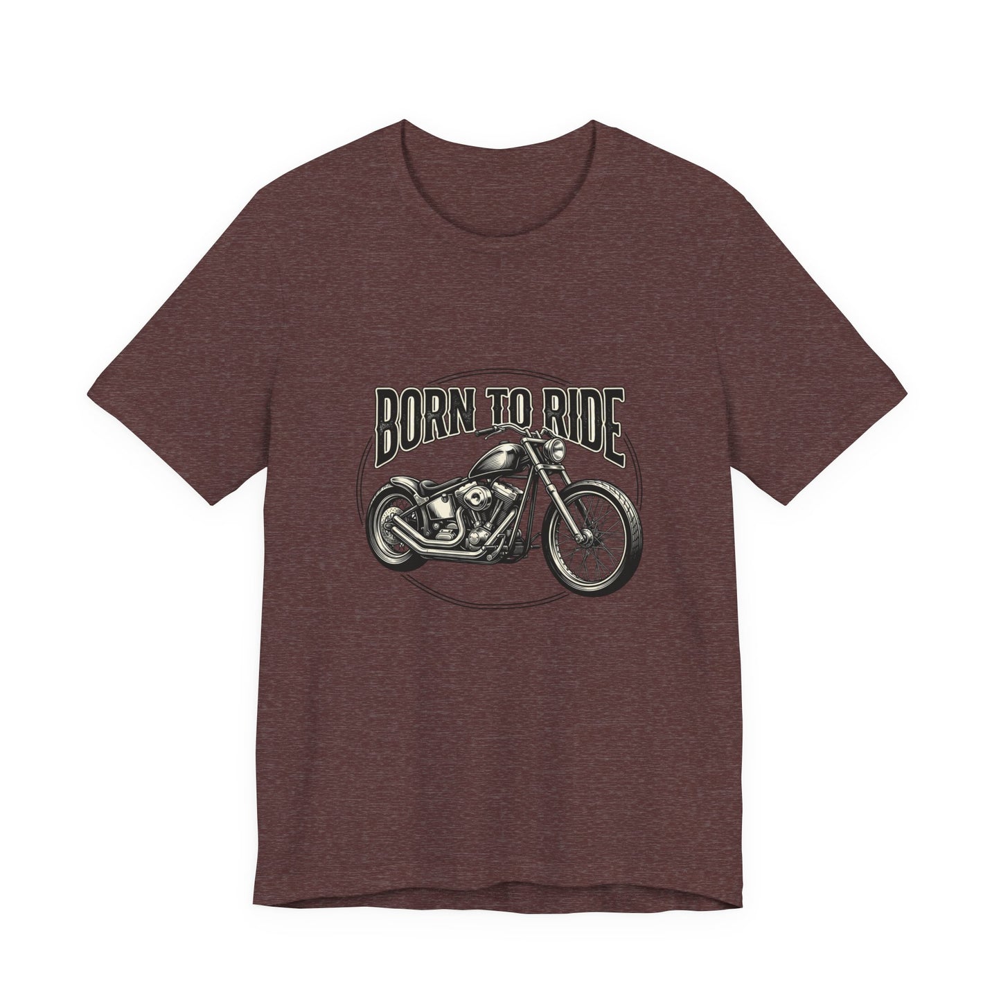 Born to Ride Motorcycle Tee | Vintage Chopper Graphic T-Tricou Personalizat Bella Canvas 3001 Unisex – 100% Bumbac Premium, Tricou Modern pentru Femei și Bărbați