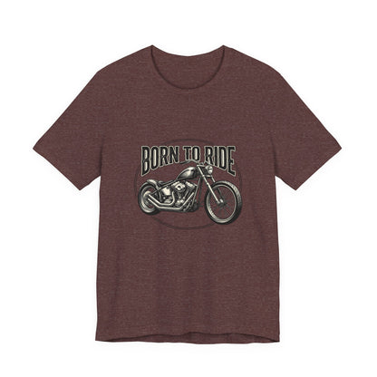 Born to Ride Motorcycle Tee | Vintage Chopper Graphic T-Tricou Personalizat Bella Canvas 3001 Unisex – 100% Bumbac Premium, Tricou Modern pentru Femei și Bărbați