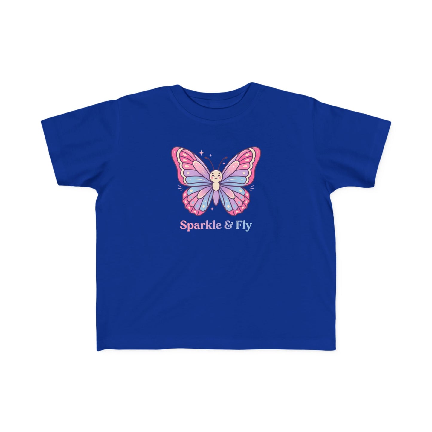 Sparkle & Fly Butterfly Toddler Tee | Pink Pastel Tricou Personalizat Copii Fluturaș Magic | 100% Bumbac Premium | Tricou Fetițe 2–6 Ani | Moale și Confortabil