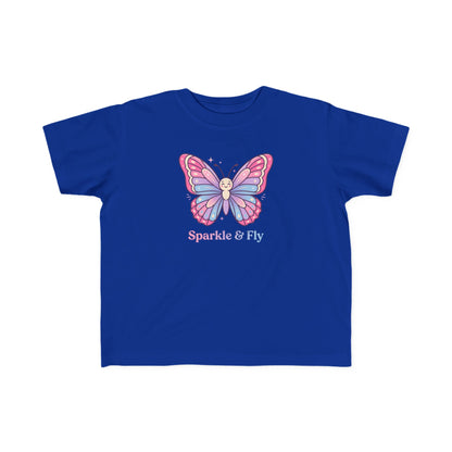 Sparkle & Fly Butterfly Toddler Tee | Pink Pastel Tricou Personalizat Copii Fluturaș Magic | 100% Bumbac Premium | Tricou Fetițe 2–6 Ani | Moale și Confortabil