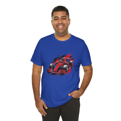 Red Racing Formula Car tee | Race Car T-Tricou Personalizat Formula Racing Red Storm | Bella Canvas® 3001 100% Bumbac Premium Unisex